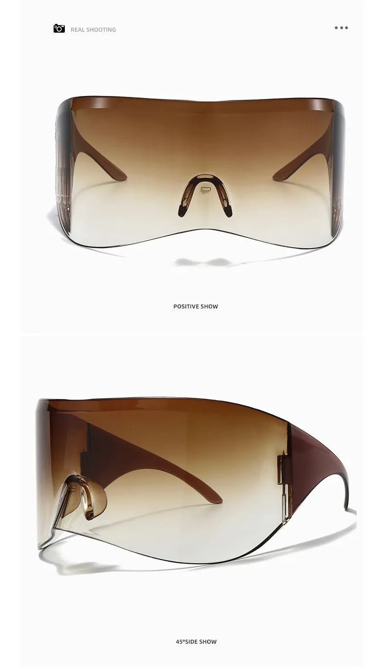 Oversized Rectangle Mask Sunglasses - Onlytenbucks.com