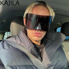 Oversized Rectangle Mask Sunglasses - Onlytenbucks.com