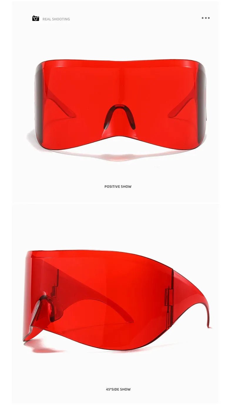 Oversized Rectangle Mask Sunglasses - Onlytenbucks.com