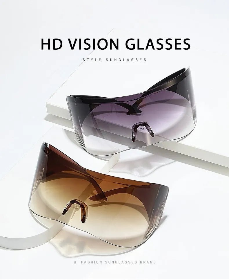 Oversized Rectangle Mask Sunglasses - Onlytenbucks.com