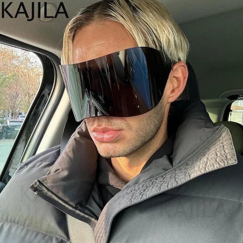 Oversized Rectangle Mask Sunglasses - Onlytenbucks.com