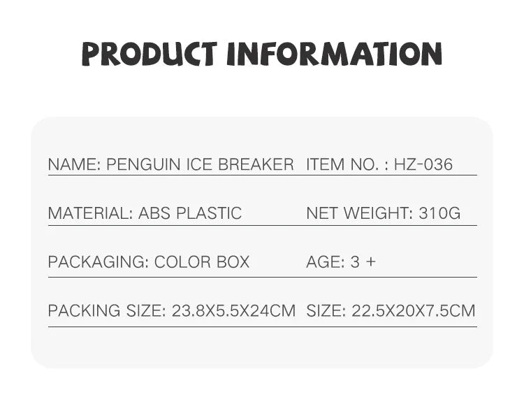 Penguin Breaking Ice Table Game - Onlytenbucks.com