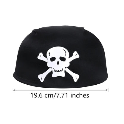 Pirate Skull Hat &amp; Eye Patch Set – Kids Halloween Captain Costume Accessory - Onlytenbucks.com