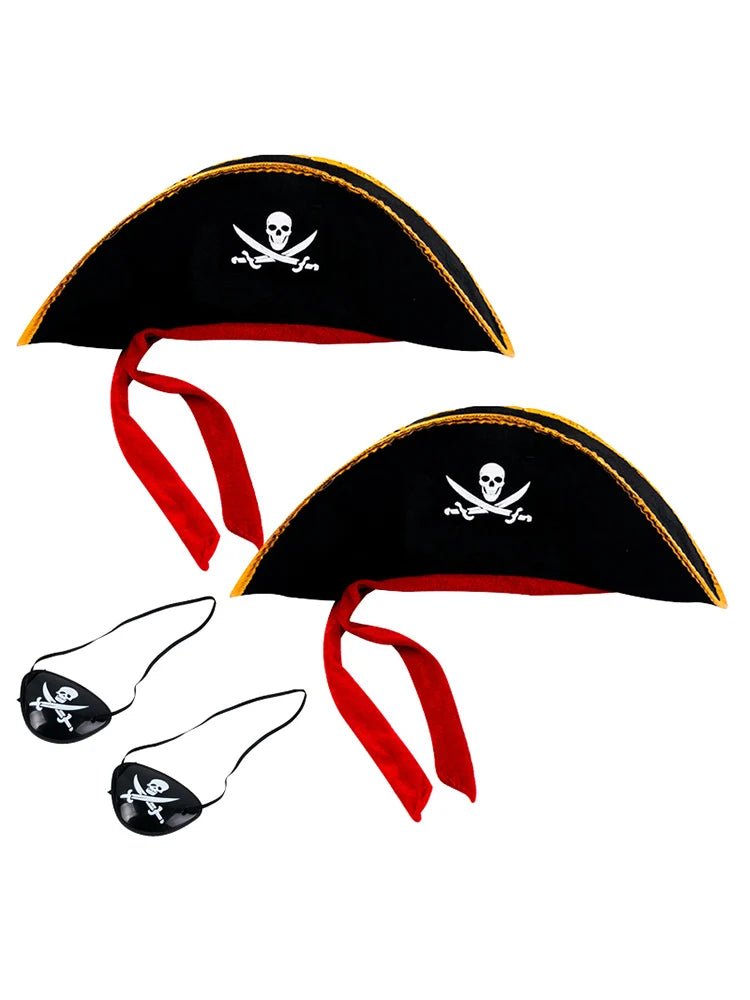 Pirate Skull Hat &amp; Eye Patch Set – Kids Halloween Captain Costume Accessory - Onlytenbucks.com