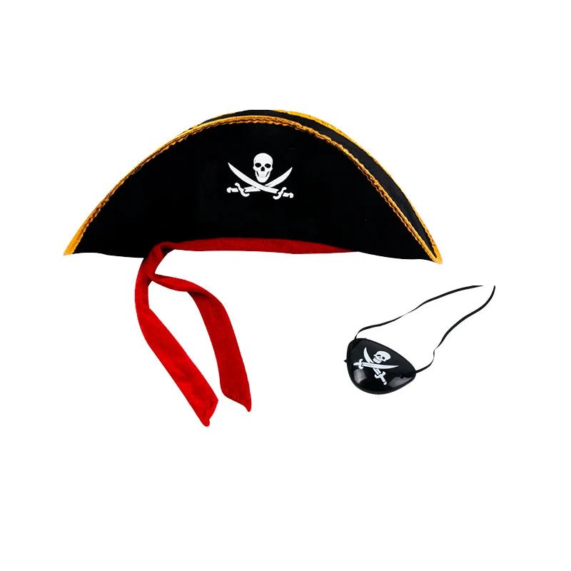Pirate Skull Hat &amp; Eye Patch Set – Kids Halloween Captain Costume Accessory - Onlytenbucks.com