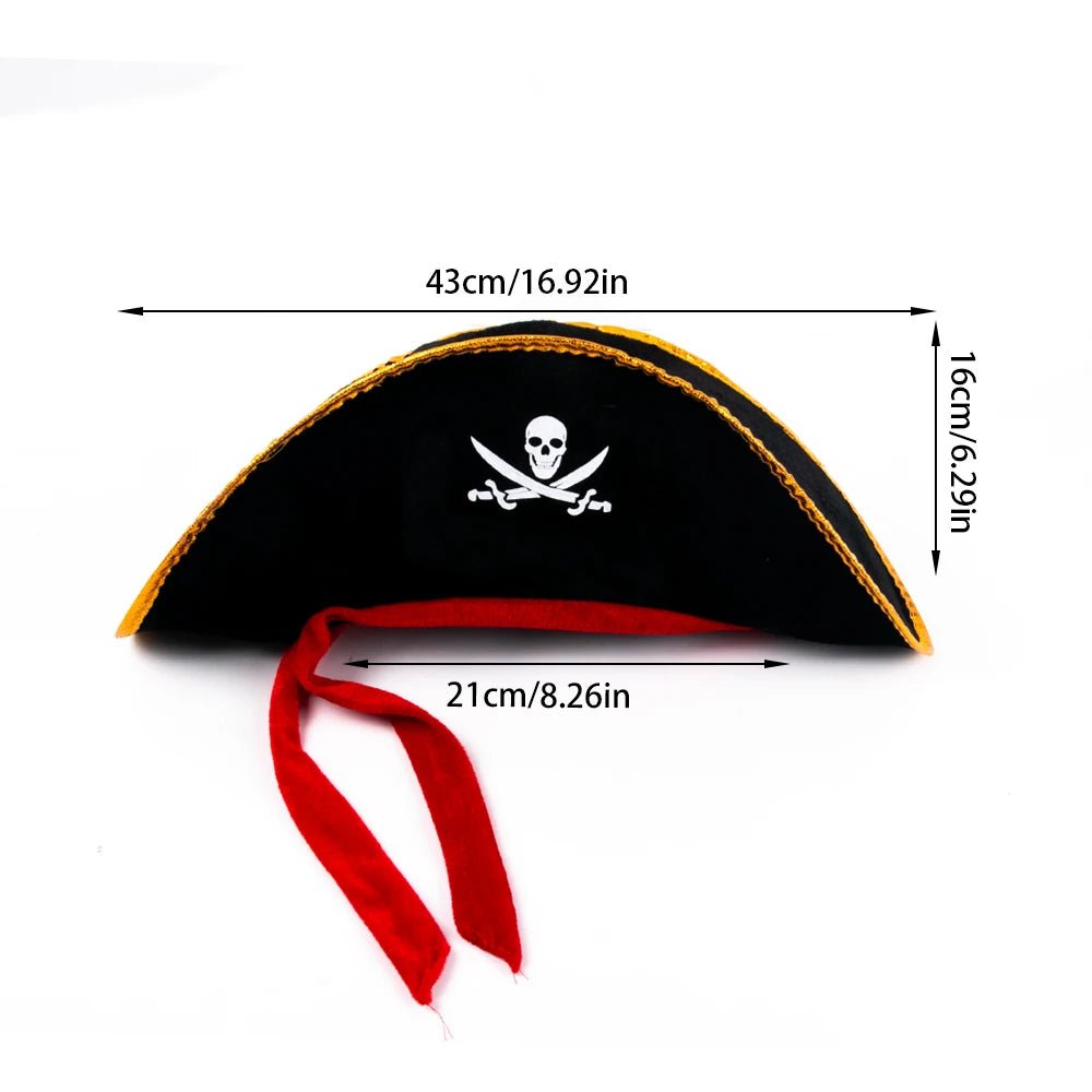 Pirate Skull Hat &amp; Eye Patch Set – Kids Halloween Captain Costume Accessory - Onlytenbucks.com