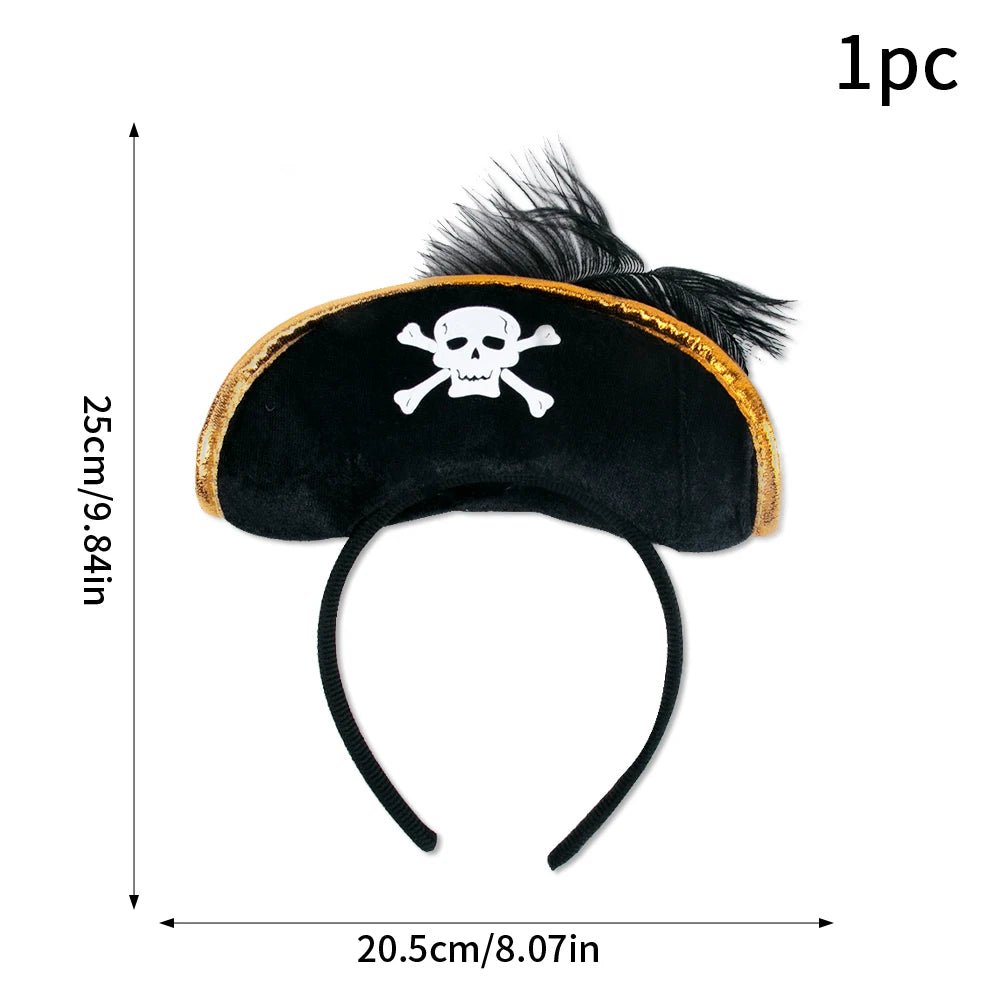 Pirate Skull Hat &amp; Eye Patch Set – Kids Halloween Captain Costume Accessory - Onlytenbucks.com