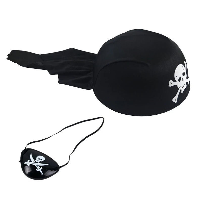 Pirate Skull Hat &amp; Eye Patch Set – Kids Halloween Captain Costume Accessory - Onlytenbucks.com