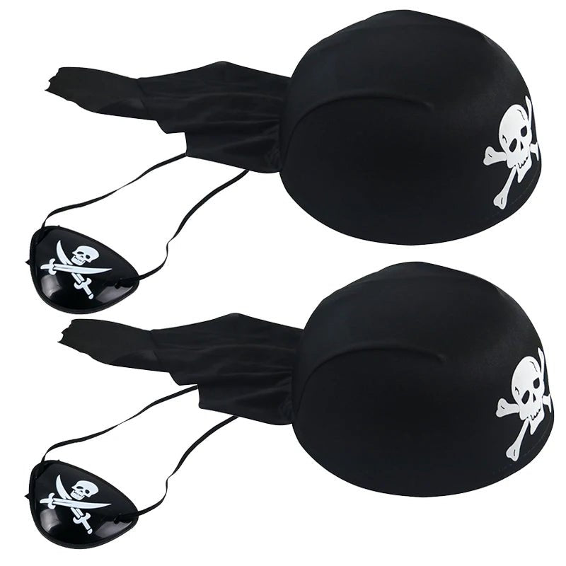 Pirate Skull Hat &amp; Eye Patch Set – Kids Halloween Captain Costume Accessory - Onlytenbucks.com