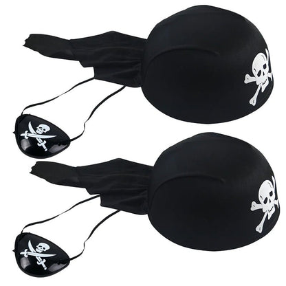 Pirate Skull Hat &amp; Eye Patch Set – Kids Halloween Captain Costume Accessory - Onlytenbucks.com