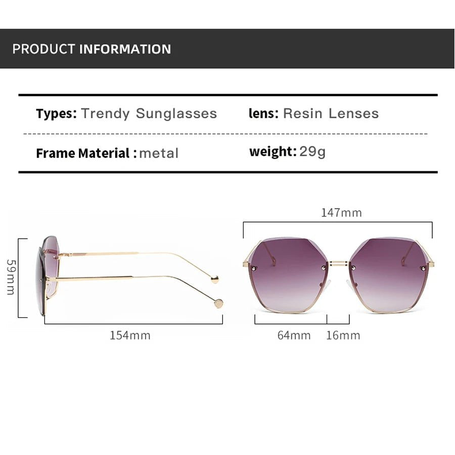 Polygonal Metal Sunglasses – Retro Luxury UV400 Eyewear - Onlytenbucks.com