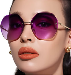 Polygonal Metal Sunglasses – Retro Luxury UV400 Eyewear - Onlytenbucks.com