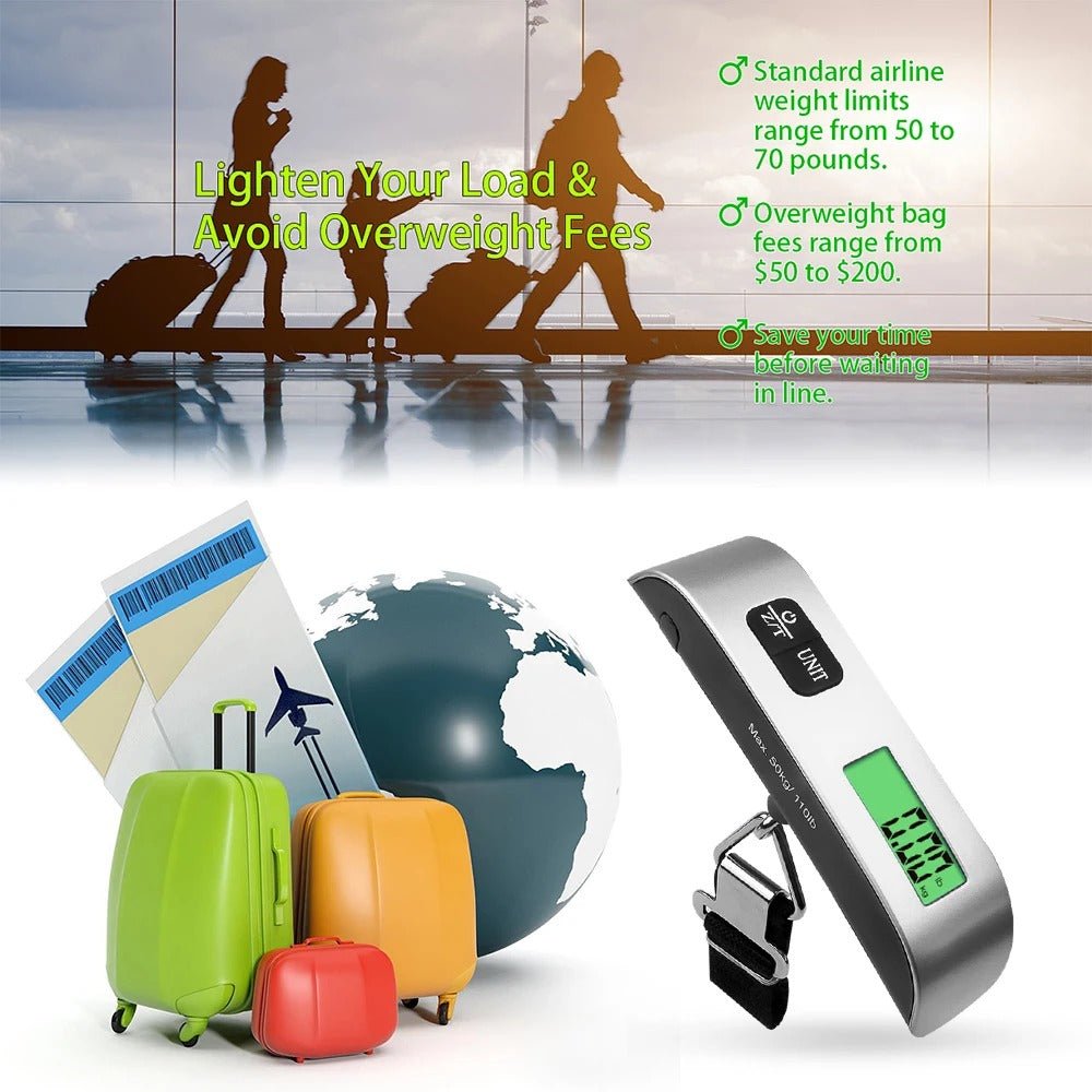Portable Digital Hanging Scale – LCD Display Electronic Luggage Weight Balance - Onlytenbucks.com