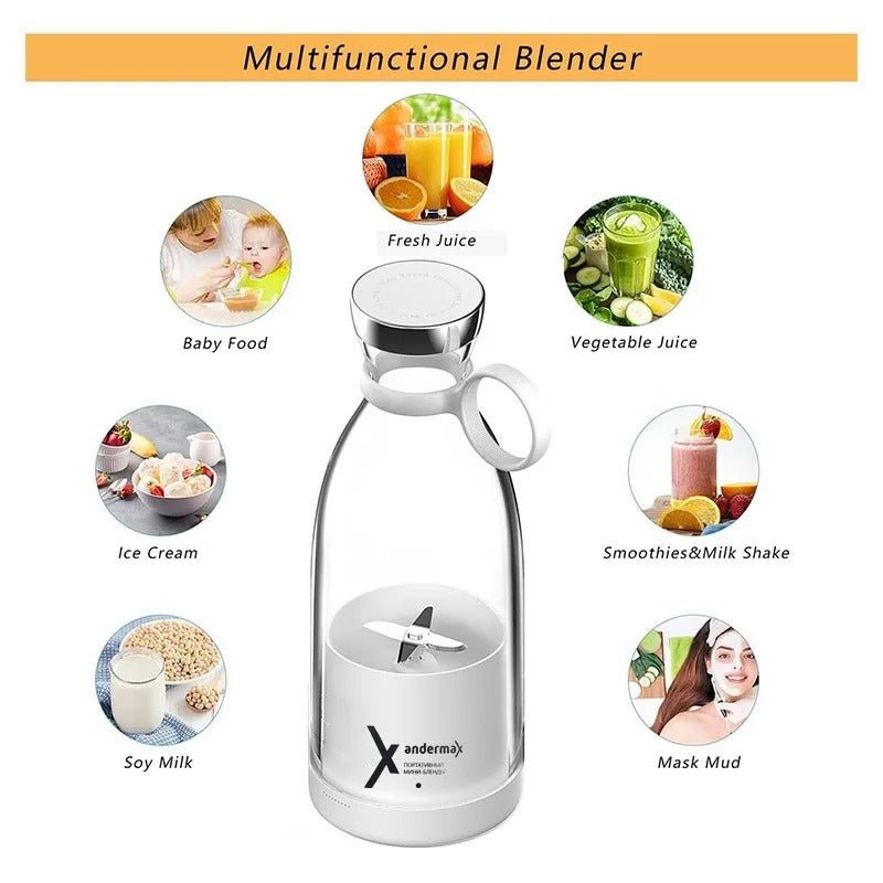 Portable Electric Juicer Blender – 350ml USB Rechargeable Mini Mixer - Onlytenbucks.com