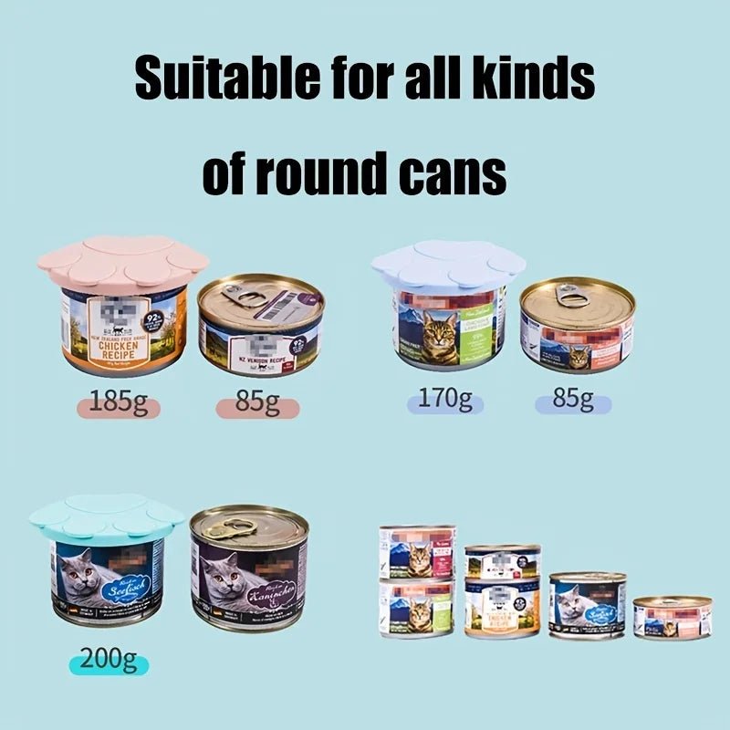 Portable Silicone Pet Food Lid and Spoon Set – 2 - in - 1 Can Cover and Sealer - Onlytenbucks.com