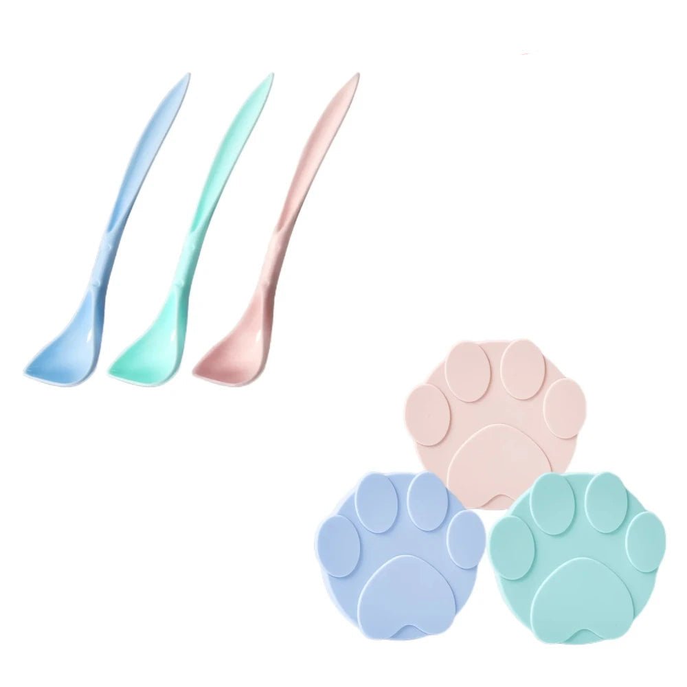 Portable Silicone Pet Food Lid and Spoon Set – 2 - in - 1 Can Cover and Sealer - Onlytenbucks.com