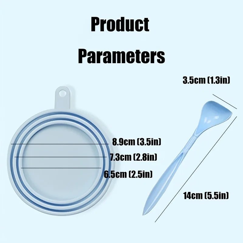 Portable Silicone Pet Food Lid and Spoon Set – 2 - in - 1 Can Cover and Sealer - Onlytenbucks.com