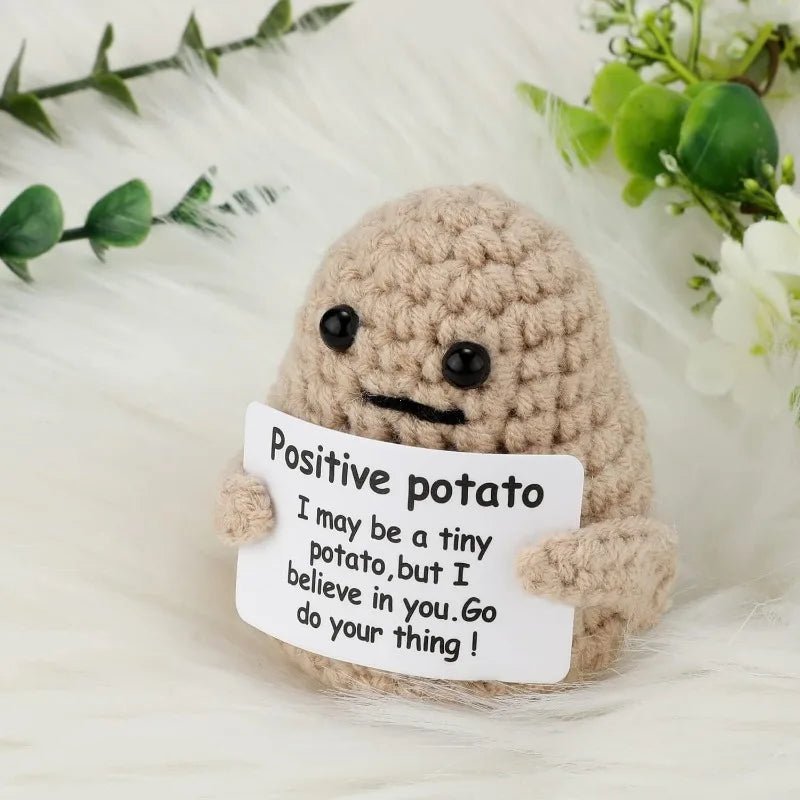Positive Energy Potato Hug Doll – Mini Handmade Plush with Card - Onlytenbucks.com