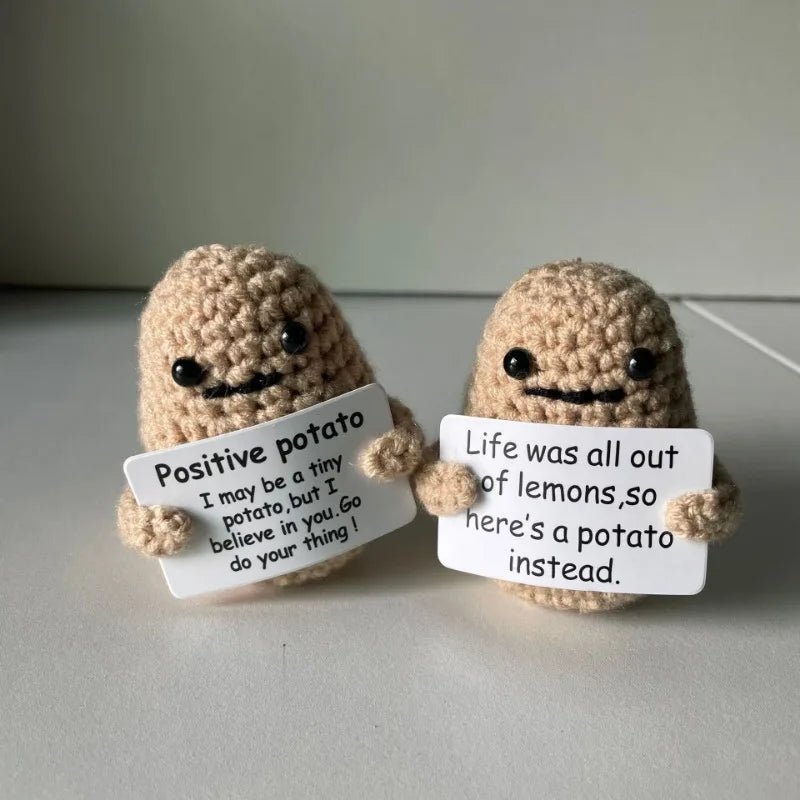 Positive Energy Potato Hug Doll – Mini Handmade Plush with Card - Onlytenbucks.com