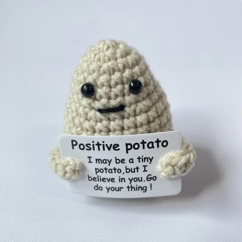 Positive Energy Potato Hug Doll – Mini Handmade Plush with Card - Onlytenbucks.com