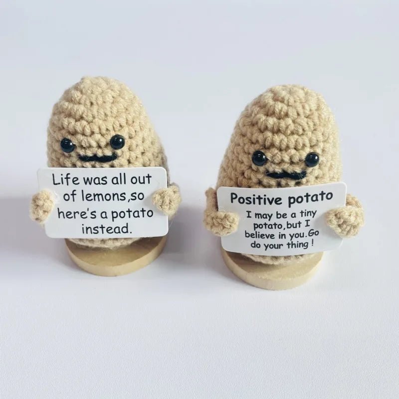 Positive Energy Potato Hug Doll – Mini Handmade Plush with Card - Onlytenbucks.com