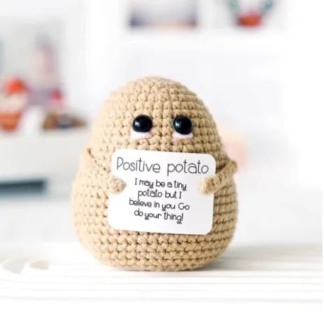 Positive Energy Potato Hug Doll – Mini Handmade Plush with Card - Onlytenbucks.com