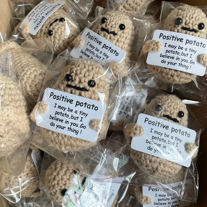 Positive Energy Potato Hug Doll – Mini Handmade Plush with Card - Onlytenbucks.com