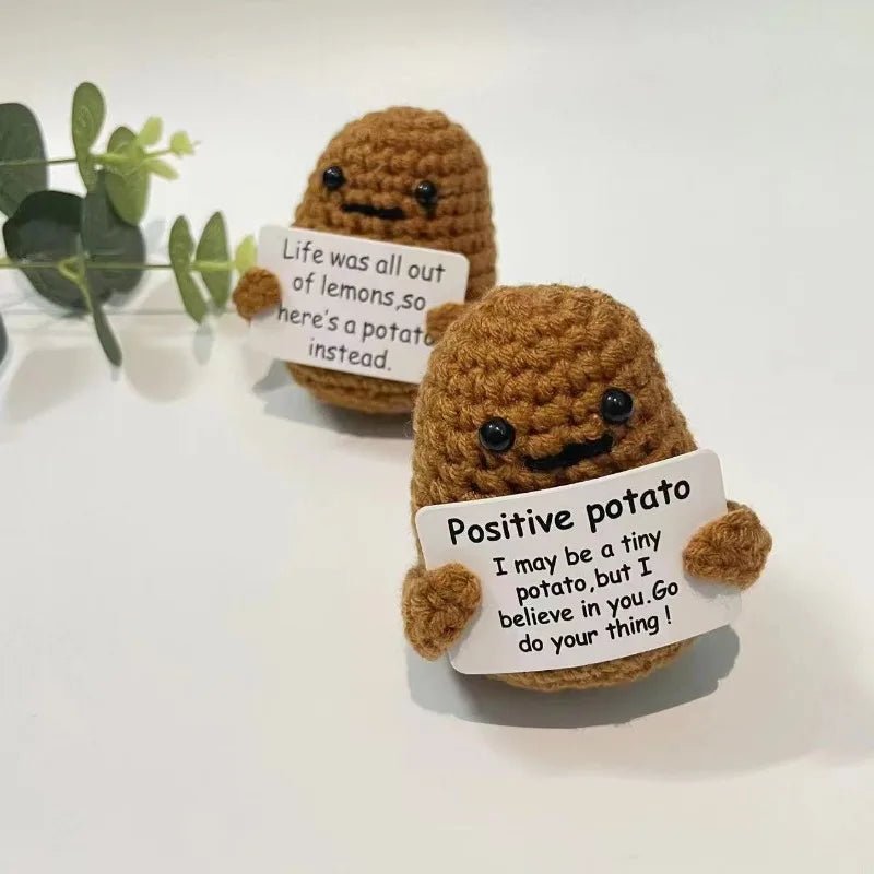 Positive Energy Potato Hug Doll – Mini Handmade Plush with Card - Onlytenbucks.com