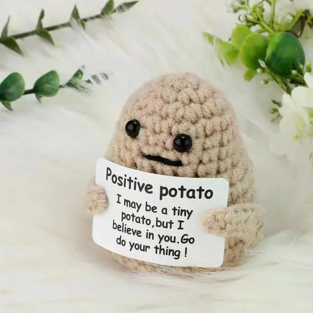 Positive Energy Potato Hug Doll – Mini Handmade Plush with Card - Onlytenbucks.com
