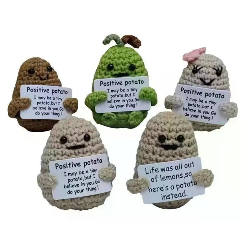 Positive Energy Potato Hug Doll – Mini Handmade Plush with Card - Onlytenbucks.com