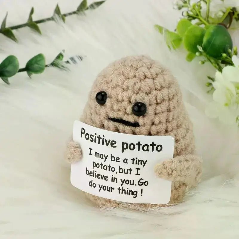 Positive Energy Potato Hug Doll – Mini Handmade Plush with Card - Onlytenbucks.com