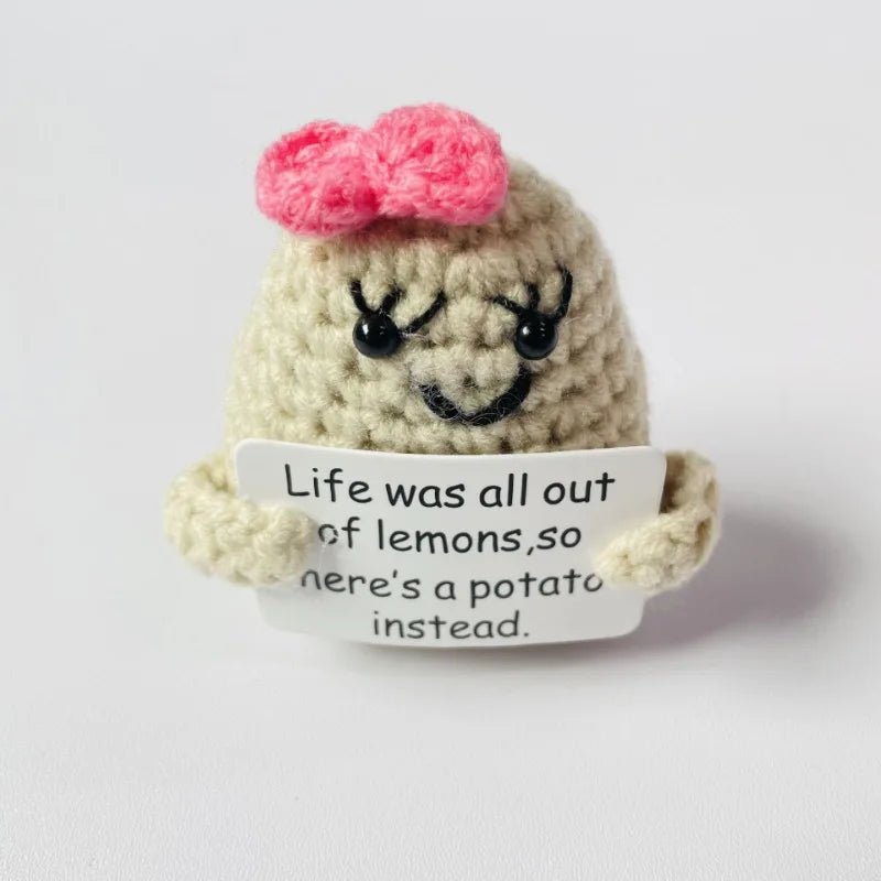 Positive Energy Potato Hug Doll – Mini Handmade Plush with Card - Onlytenbucks.com