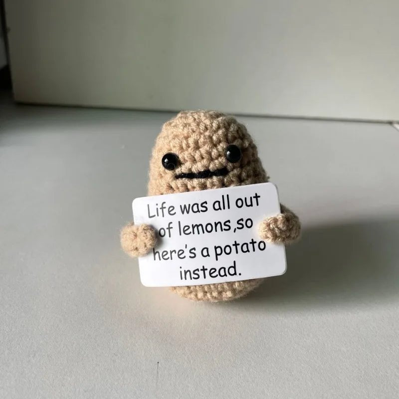 Positive Energy Potato Hug Doll – Mini Handmade Plush with Card - Onlytenbucks.com