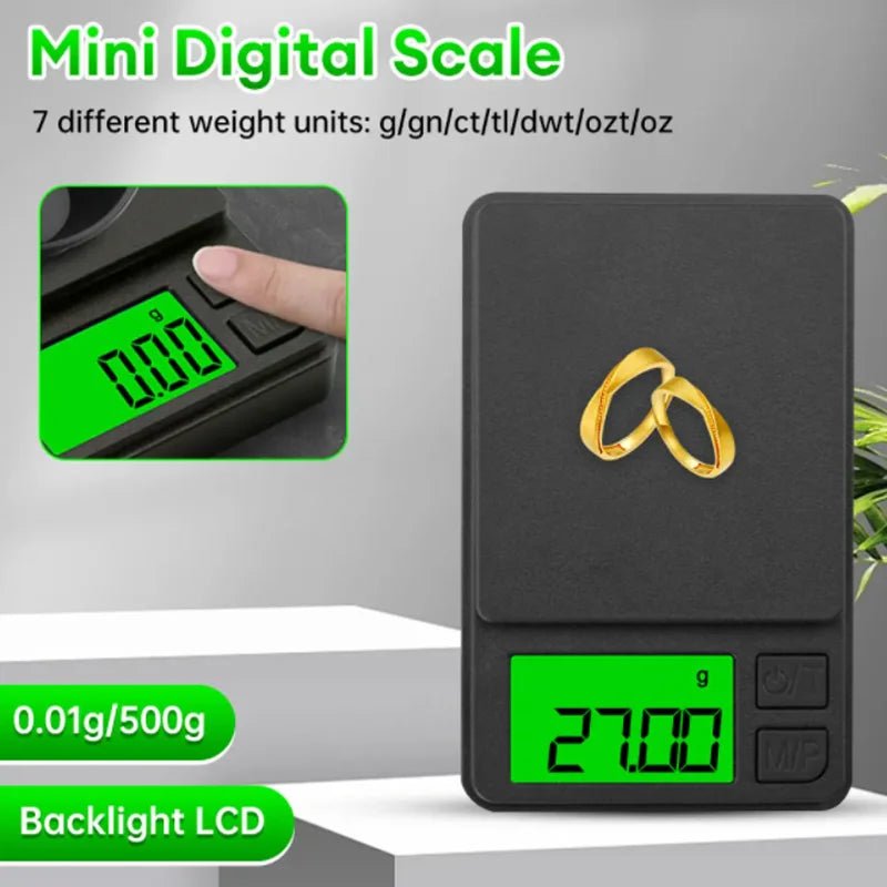Mini Digital Pocket Scale – 500g/0.01g (17.6oz) or 1000g/0.1g (35.3oz) - Onlytenbucks.com