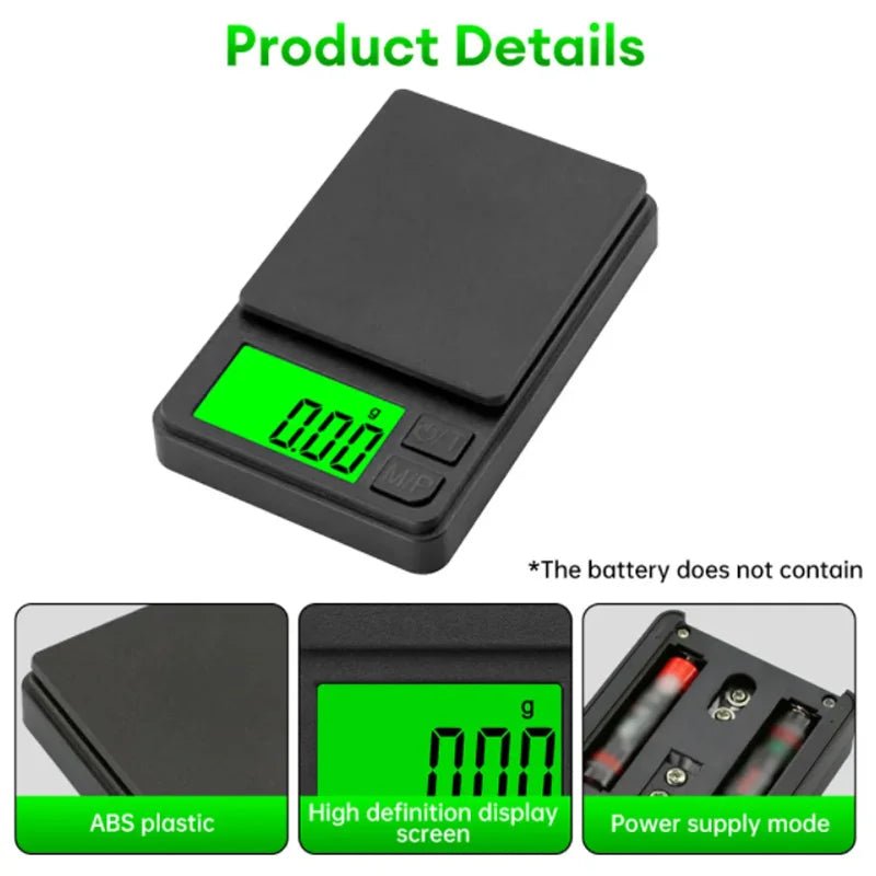 Mini Digital Pocket Scale – 500g/0.01g (17.6oz) or 1000g/0.1g (35.3oz) - Onlytenbucks.com