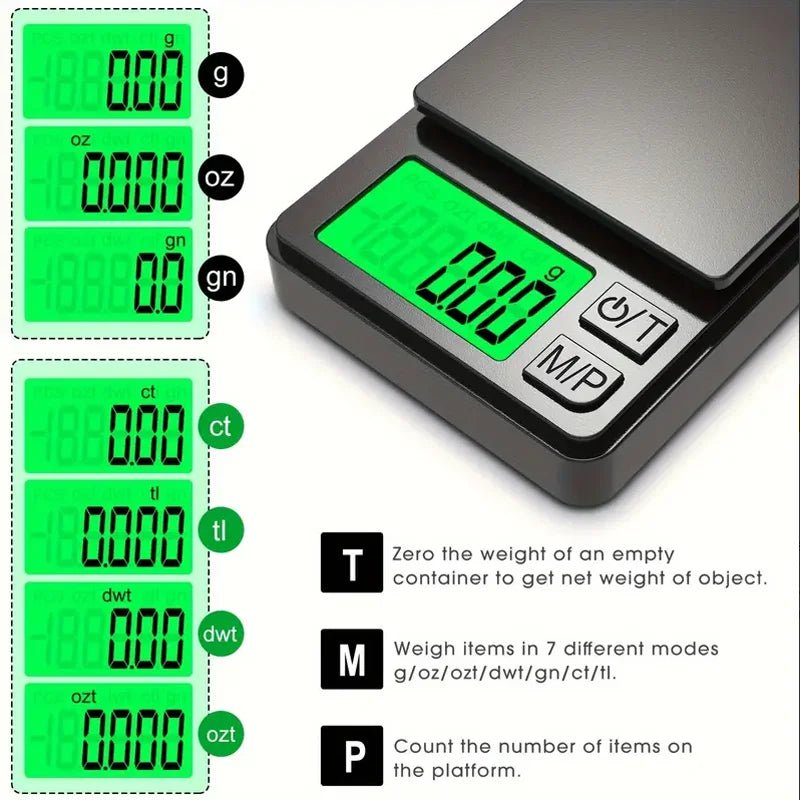 Mini Digital Pocket Scale – 500g/0.01g (17.6oz) or 1000g/0.1g (35.3oz) - Onlytenbucks.com