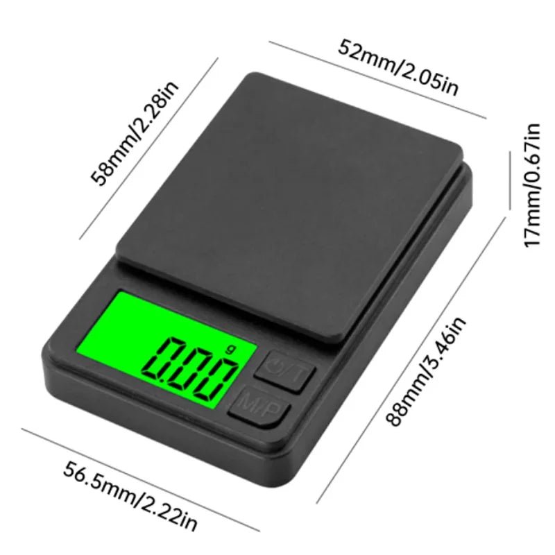 Mini Digital Pocket Scale – 500g/0.01g (17.6oz) or 1000g/0.1g (35.3oz) - Onlytenbucks.com
