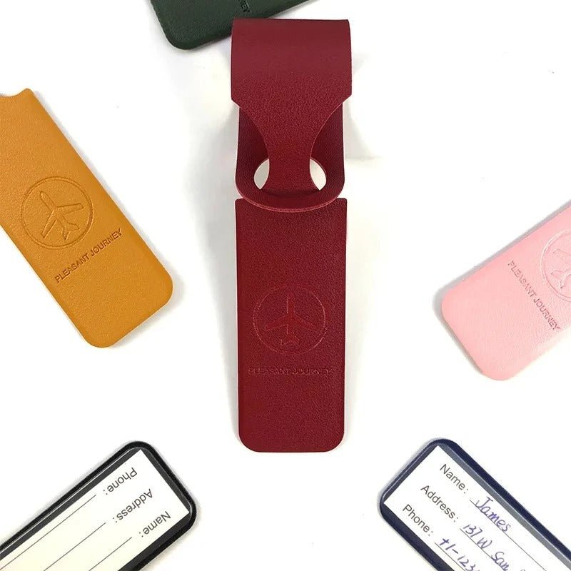 PU Leather Luggage Tag – Creative ID Address Holder - Onlytenbucks.com