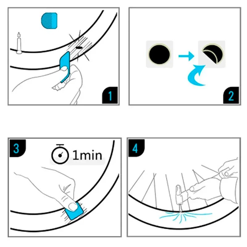 Quick - Apply Bicycle Tire Patches – Glue - Free, Fast - Drying Repair Kit (50 PCS) - Onlytenbucks.com