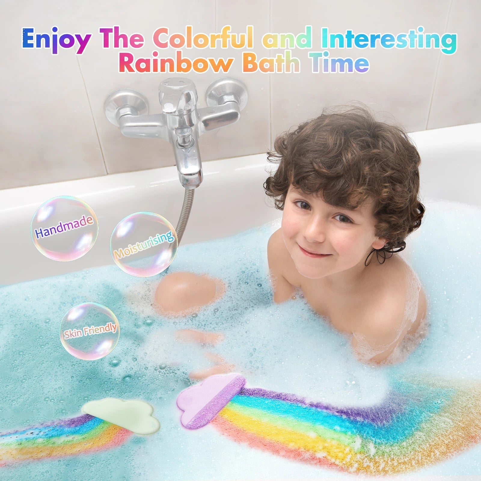 Rainbow Bath Bombs – Handmade Organic Fizzy Bubble Bath - Onlytenbucks.com