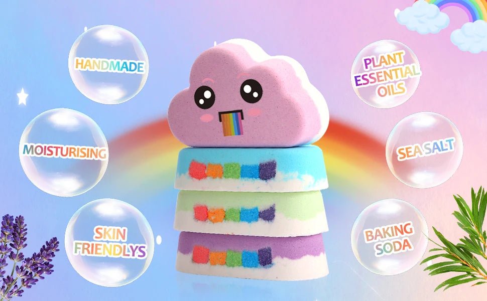 Rainbow Bath Bombs – Handmade Organic Fizzy Bubble Bath - Onlytenbucks.com