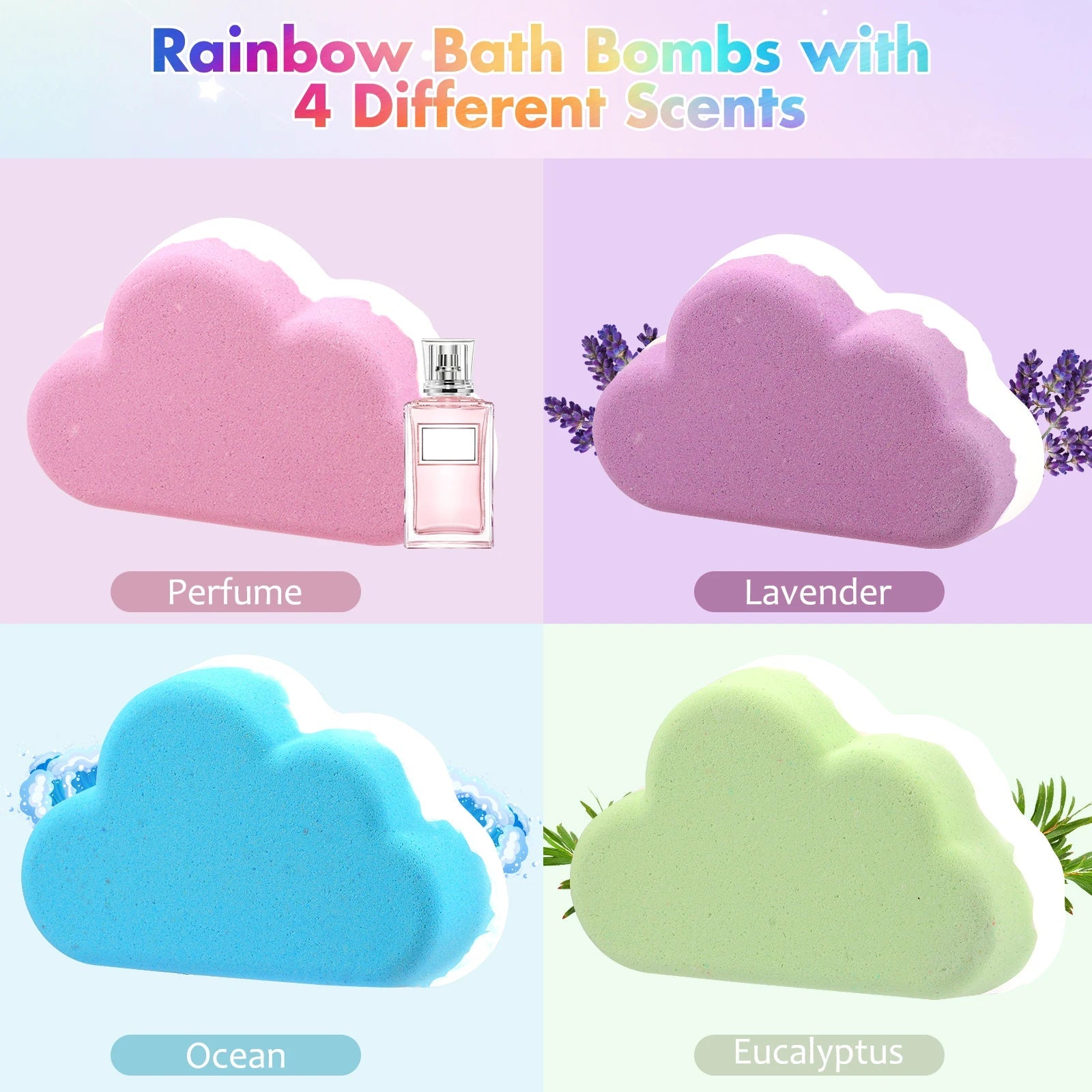 Rainbow Bath Bombs – Handmade Organic Fizzy Bubble Bath - Onlytenbucks.com