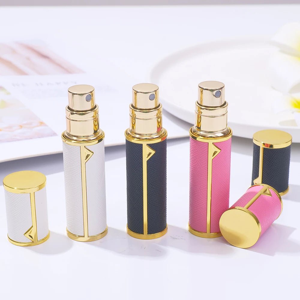 Refillable Perfume Bottle – 5ml Travel Spray Atomizer with PU Leather Case - Onlytenbucks.com