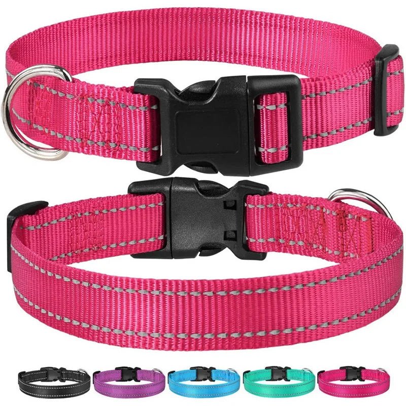 Reflective Nylon Dog Collar – Adjustable Safety Strap - Onlytenbucks.com