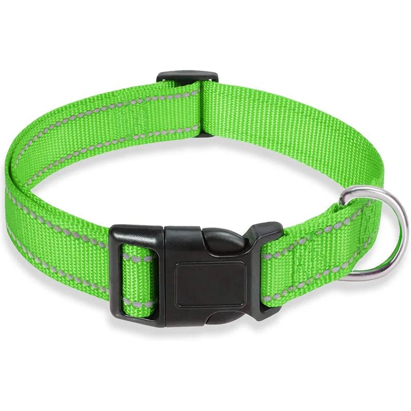 Reflective Nylon Dog Collar – Adjustable Safety Strap - Onlytenbucks.com