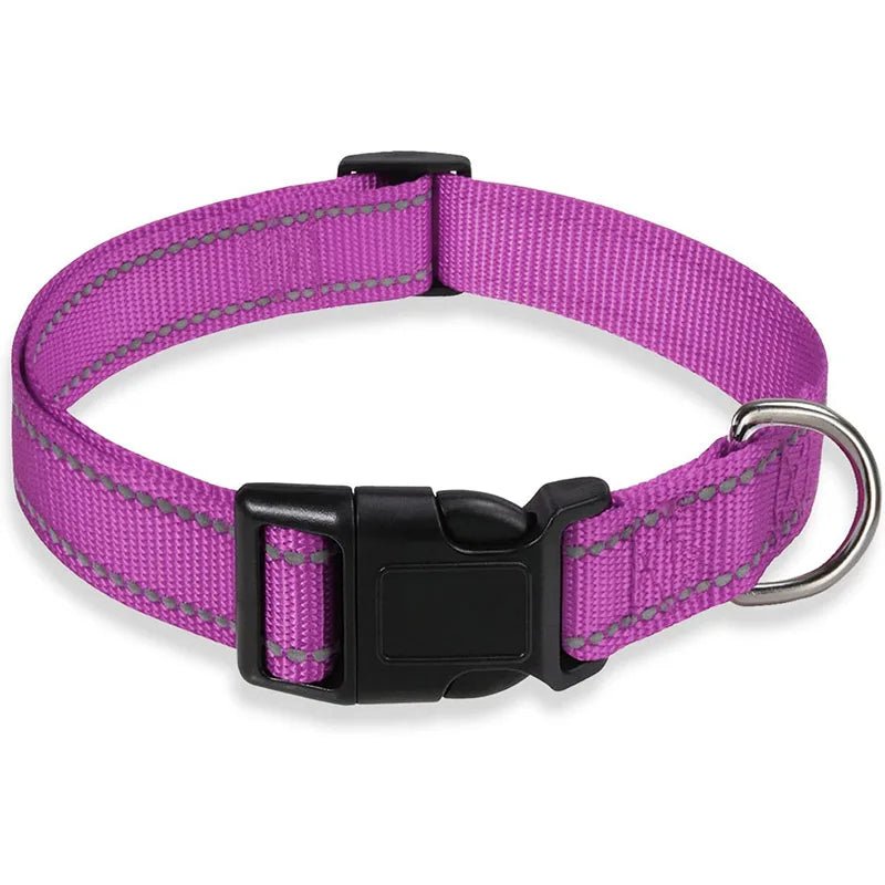 Reflective Nylon Dog Collar – Adjustable Safety Strap - Onlytenbucks.com