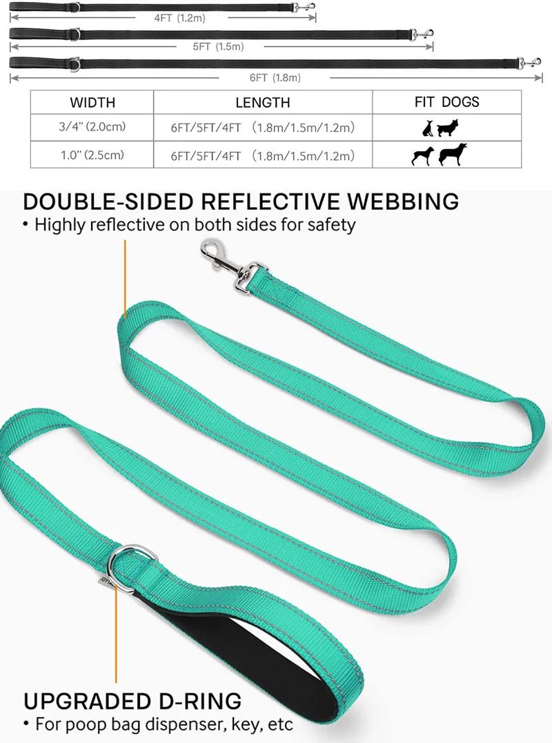 Reflective Pet Leash – Adjustable Polyester Lead Strap - Onlytenbucks.com