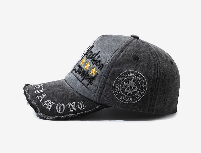 Retro Distressed Letter Embroidery Baseball Cap - Onlytenbucks.com