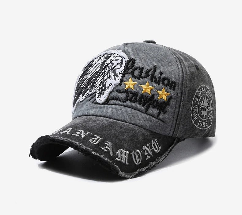 Retro Distressed Letter Embroidery Baseball Cap - Onlytenbucks.com