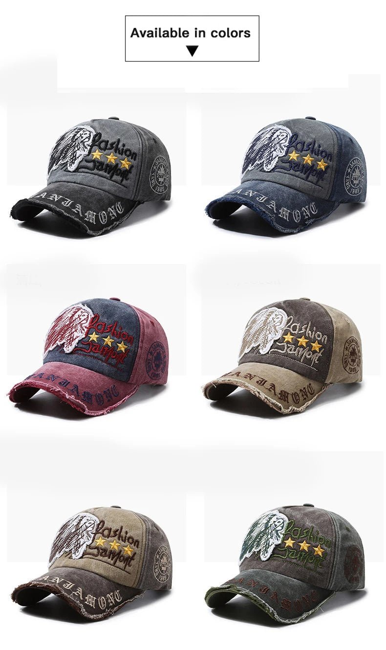 Retro Distressed Letter Embroidery Baseball Cap - Onlytenbucks.com